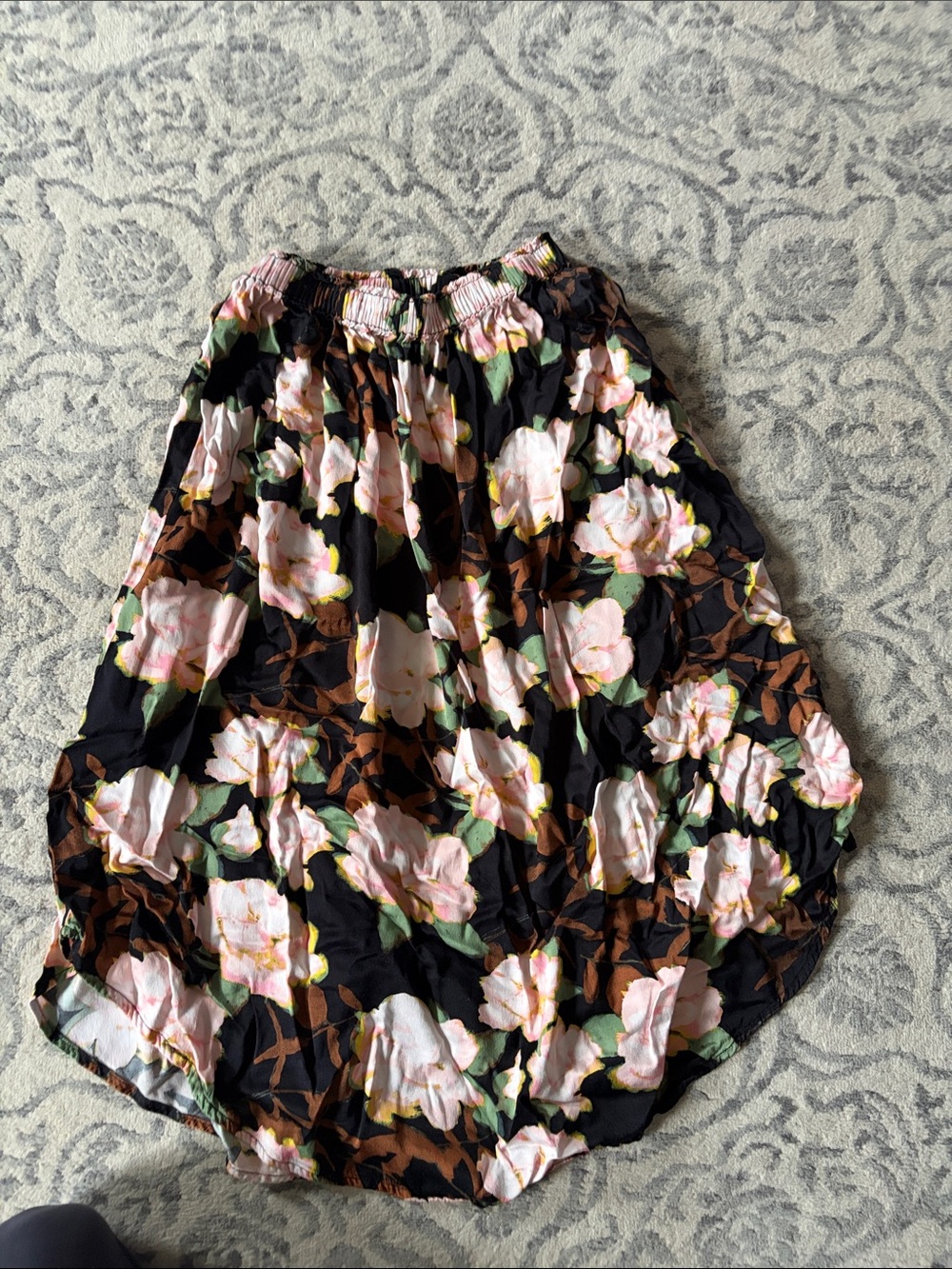 H&M Black Skirt with Pink Floral Print